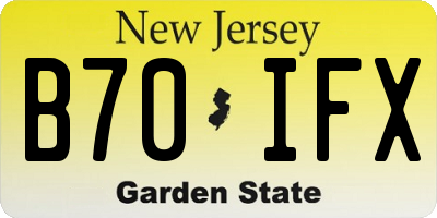 NJ license plate B70IFX