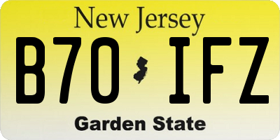 NJ license plate B70IFZ