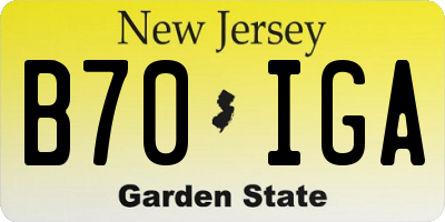 NJ license plate B70IGA