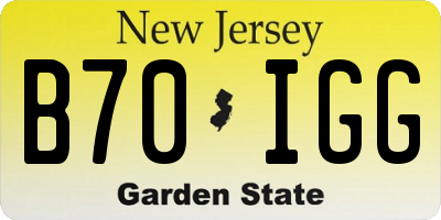 NJ license plate B70IGG