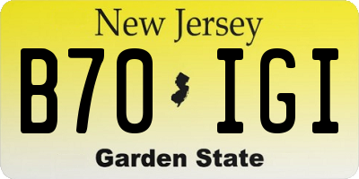 NJ license plate B70IGI