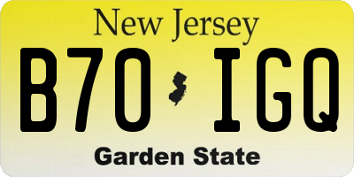 NJ license plate B70IGQ
