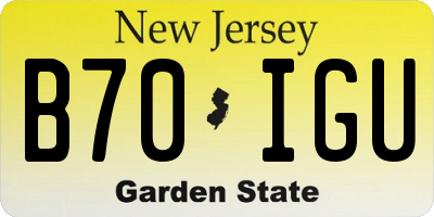 NJ license plate B70IGU