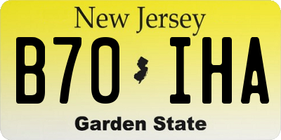 NJ license plate B70IHA