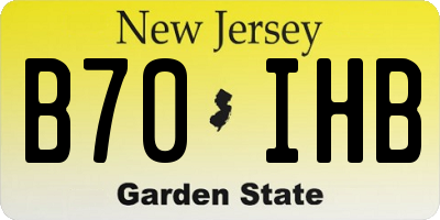 NJ license plate B70IHB