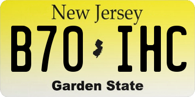NJ license plate B70IHC
