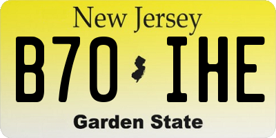 NJ license plate B70IHE