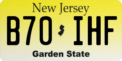 NJ license plate B70IHF