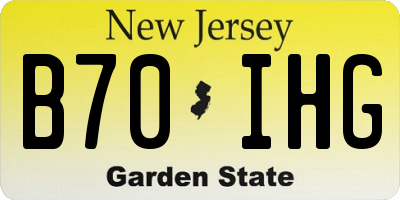 NJ license plate B70IHG