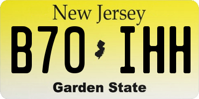 NJ license plate B70IHH