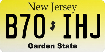 NJ license plate B70IHJ