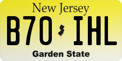 NJ license plate B70IHL