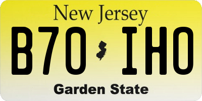 NJ license plate B70IHO