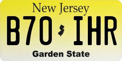 NJ license plate B70IHR