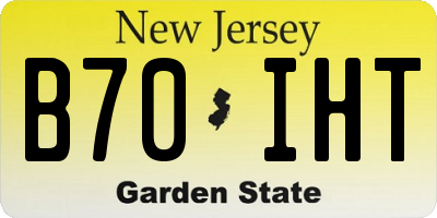 NJ license plate B70IHT