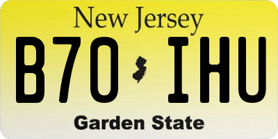 NJ license plate B70IHU
