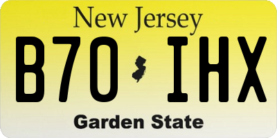 NJ license plate B70IHX