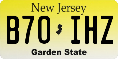 NJ license plate B70IHZ
