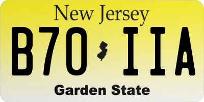 NJ license plate B70IIA