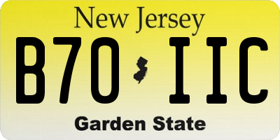 NJ license plate B70IIC