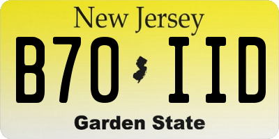 NJ license plate B70IID