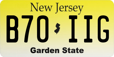NJ license plate B70IIG