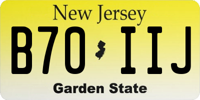 NJ license plate B70IIJ
