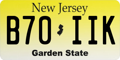 NJ license plate B70IIK