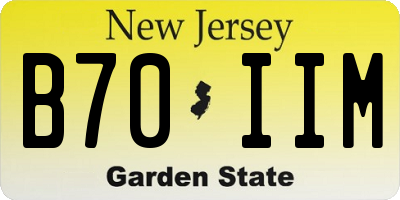 NJ license plate B70IIM