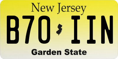 NJ license plate B70IIN
