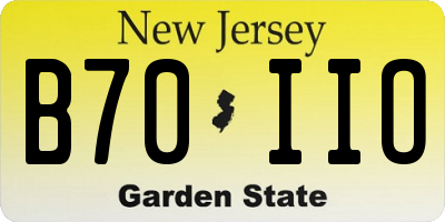 NJ license plate B70IIO