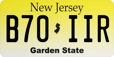 NJ license plate B70IIR