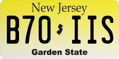 NJ license plate B70IIS