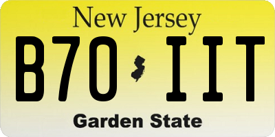 NJ license plate B70IIT