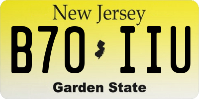 NJ license plate B70IIU