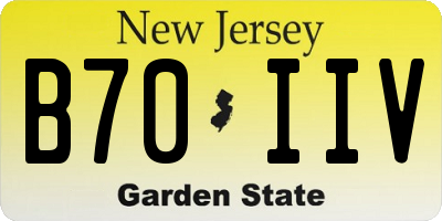 NJ license plate B70IIV