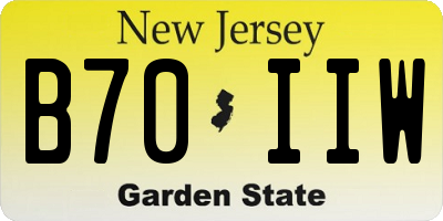 NJ license plate B70IIW