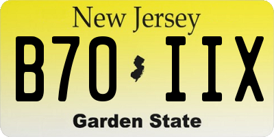 NJ license plate B70IIX
