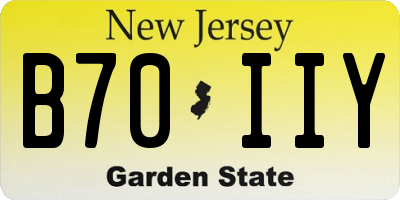 NJ license plate B70IIY