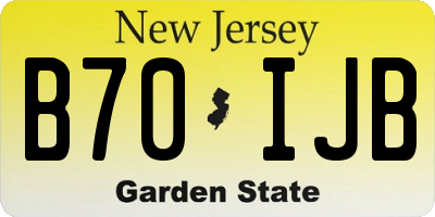 NJ license plate B70IJB