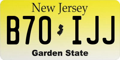 NJ license plate B70IJJ