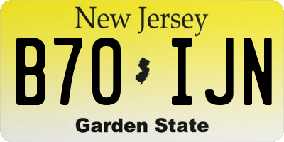 NJ license plate B70IJN