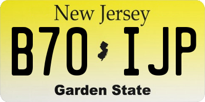 NJ license plate B70IJP