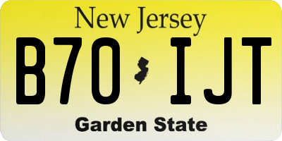 NJ license plate B70IJT