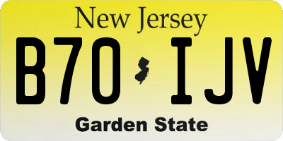 NJ license plate B70IJV