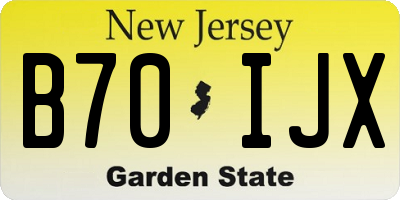 NJ license plate B70IJX