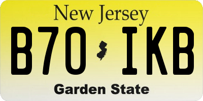 NJ license plate B70IKB