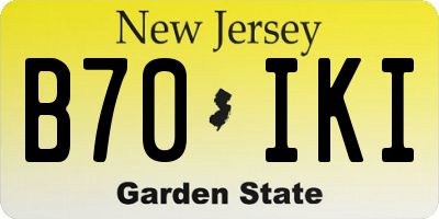 NJ license plate B70IKI
