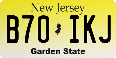 NJ license plate B70IKJ