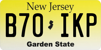 NJ license plate B70IKP